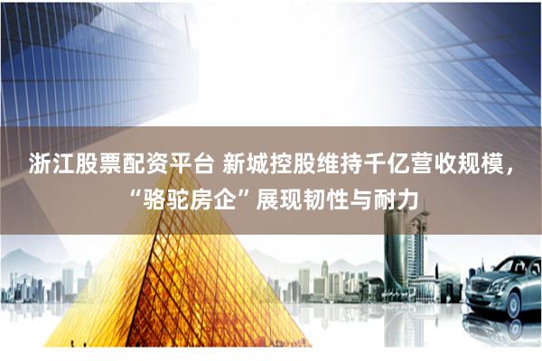 浙江股票配资平台 新城控股维持千亿营收规模，“骆驼房企”展现韧性与耐力
